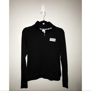 VS PINK Black Quarter Zip Pullover